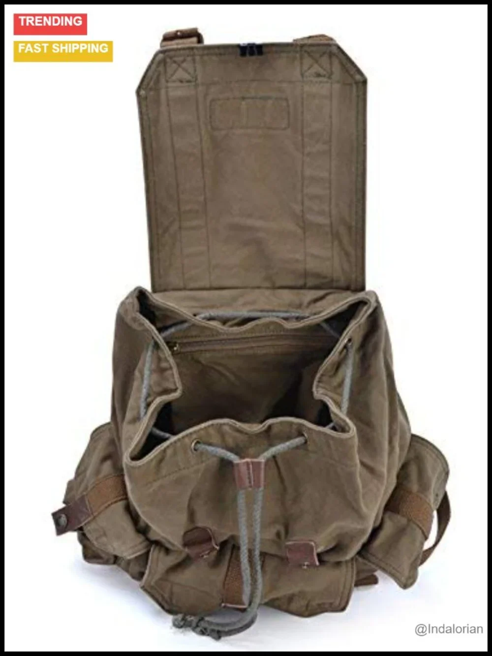 High Density Thick Canvas Backpack Rucksack with Laptop Compartment